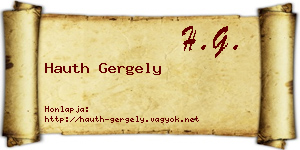 Hauth Gergely névjegykártya